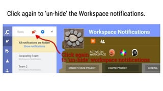 Click again to ‘un-hide’ the Workspace notifications.
 