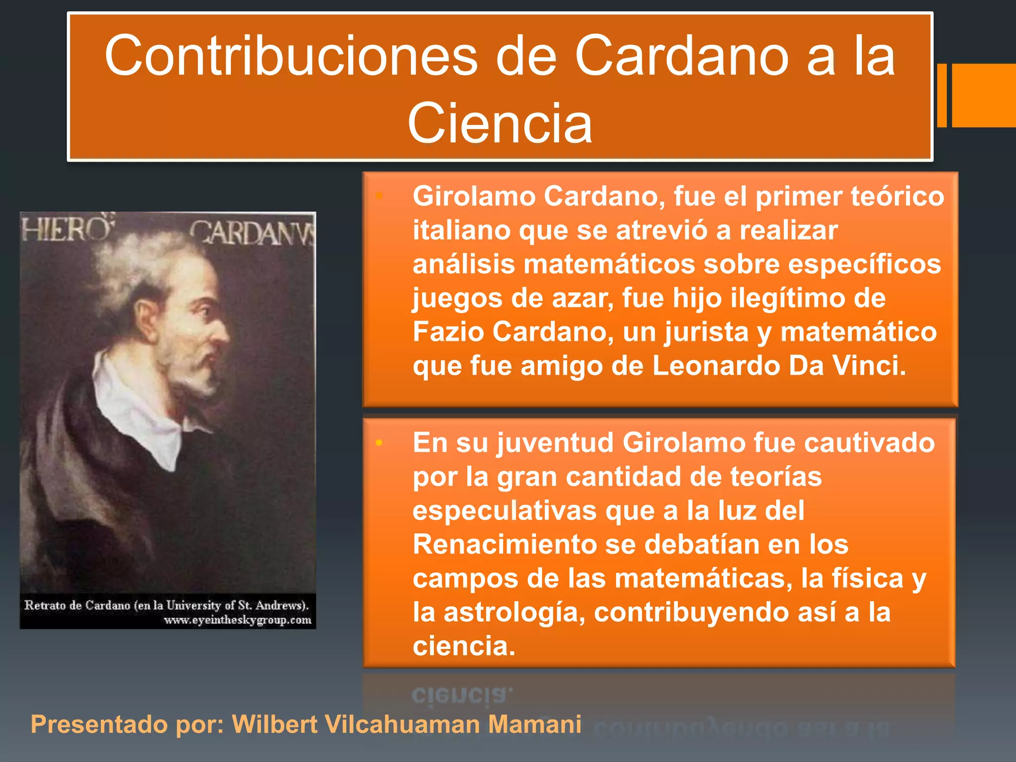 Contribuciones de Girolamo Cardano a la Ciencia | PPTX