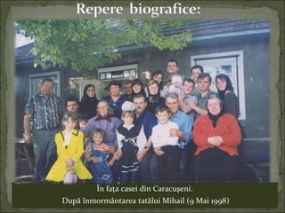 În faţa casei din Caracuşeni.
După înmormântarea tatălui Mihail (9 Mai 1998)
 