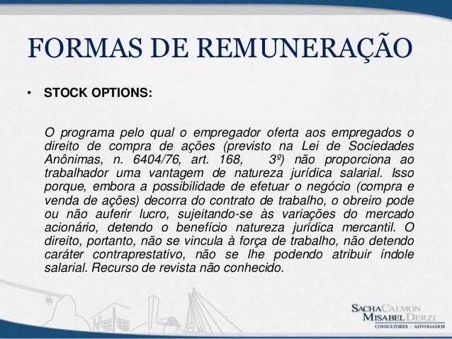 Qual o significado de stock options