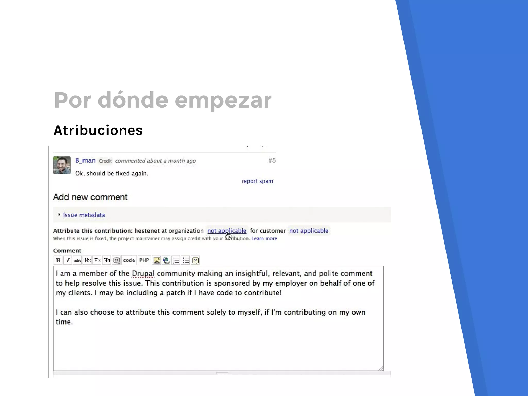 Por dónde empezar
Atribuciones
 
