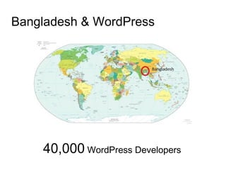 Bangladesh & WordPress
40,000 WordPress Developers
 
