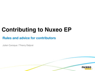 Contributing to Nuxeo EP
		
 
