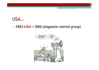 USA…
•  1983 USA = DRG (diagnosis related group)
 