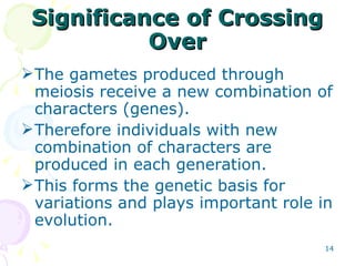 Contribution of crossing over and random assortment to | PPT