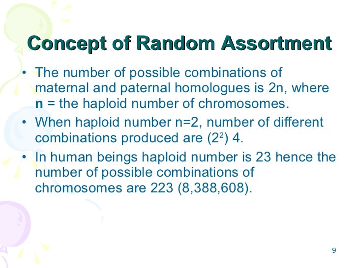 Contribution of crossing over and random assortment to