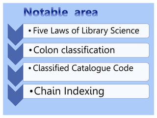 Library Science Indexing Contribution of Dr S.R. Ranganathan in Library Science field | PPTX