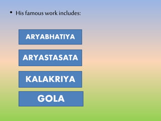 Contribution of indian Mathematician : Aryabhata. | PPTX