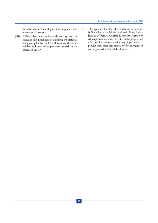 Contribution Of The Unorganised Sector To GDP