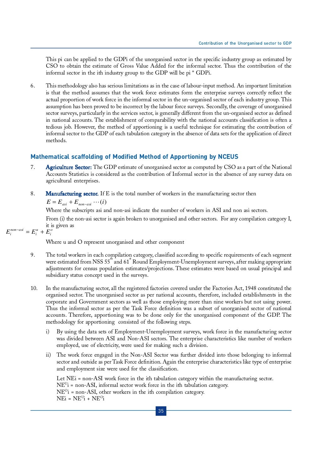 Contribution Of The Unorganised Sector To GDP