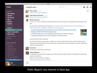 Public #typo3-cms channel in Slack App
 