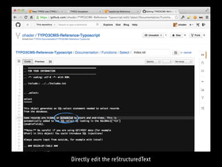 Directly edit the reStructuredText
 
