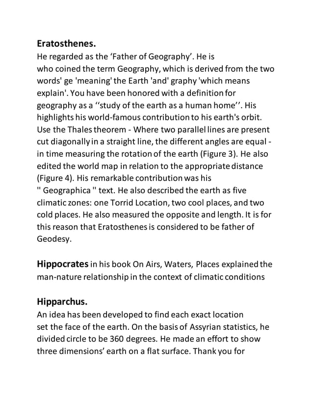 Contributions of greek scholars in geography