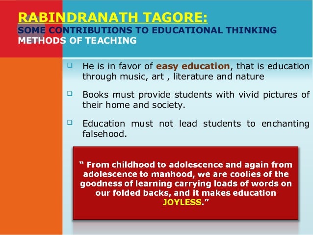 Rabindranath tagore contribution towards education