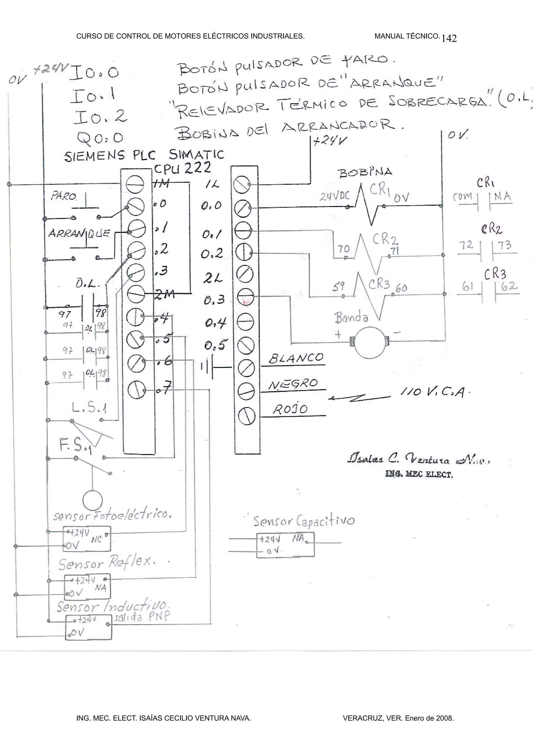 CURSO DE CONTROL DE MOTORES ELÉCTRICOS INDUSTRIALES.           MANUAL TÉCNICO. 142




ING. MEC. ELECT. ISAÍAS CECILIO VENTURA NAVA.          VERACRUZ, VER. Enero de 2008.
 