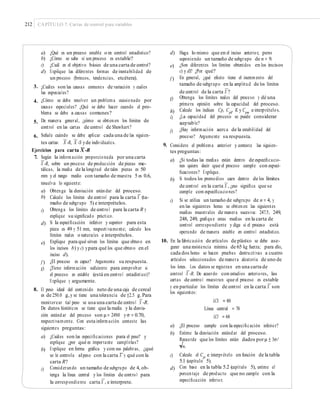 212 CAPÍTULO 7: Cartas de control para variables
a)
b)
c)
d)
¿Qué es un proceso estable o en control estadístico?
¿Cómo se sabe si un proceso es estable?
¿Cuál es el objetivo básico de una carta de control?
Explique las diferentes formas de inestabilidad de
un proceso (brincos, tendencias, etcétera).
d) Haga lo mismo que en el inciso anterior, pero
suponiendo un tamaño de subgrupo de n = 9.
¿Son diferentes los límites obtenidos en los incisos
c) y d)? ¿Por qué?
En general, ¿qué efecto tiene el incremento del
tamaño de subgrupo en la amplitud de los límites
e)
f )
3. ¿Cuáles son las causas comunes de variación y cuáles
las especiales?
¿Cómo se debe resolver un problema ocasionado por
causas especiales? ¿Qué se debe hacer cuando el pro-
blema se debe a causas comunes?
De manera general, ¿cómo se obtienen los límites de
control en las cartas de control de Shewhart?
Señale cuándo se debe aplicar cada una de las siguien-
—
de control de la carta X ?
Obtenga los límites reales del proceso y dé una
primera opinión sobre la capacidad del proceso.
Calcule los índices Cp, Cpk
, K y Cpm
e interprételos.
¿La capacidad del proceso se puede considerar
aceptable?
¿Hay información acerca de la estabilidad del
proceso? Argumente su respuesta.
g)
4.
h)
i)
5.
j)
6.
— —
tes cartas: X -R, X -S yde individuales.
Ejercicios para carta X -R
9. Considere el problema anterior y conteste las siguien-
tes preguntas:
—
7. Según la información proporcionada por una carta
a) ¿Si todas las medias están dentro de especiﬁcacio-
nes quiere decir que el proceso cumple con especi-
ﬁcaciones? Explique.
Si todos los promedios caen dentro de los límites
—
X -R, sobre un proceso de producción de piezas me-
tálicas, la media de la longitud de tales piezas es 50
mm y el rango medio con tamaño de muestra 5 es 0.6,
resuelva lo siguiente:
b)
—
de control en la carta X , ¿eso signiﬁca que se
cumple con especiﬁcaciones?
Si se utiliza un tamaño de subgrupo de n = 4, y
en las siguientes horas se obtienen las siguientes
medias muestrales de manera sucesiva: 247.5, 249,
248, 249, graﬁque estas medias en la carta de
control correspondiente y diga si el proceso está
operando de manera estable en control estadístico.
a)
b)
Obtenga la desviación estándar del proceso.
—
Calcule los límites de control para la carta X (ta-
maño de subgrupo 5) e interprételos.
Obtenga los límites de control para la carta R y
explique su signiﬁcado práctico.
Si la especiﬁcación inferior y superior para esta
pieza es 49 y 51 mm, respectivamente; calcule los
límites reales o naturales e interprételos.
Explique para qué sirven los límites que obtuvo en
los incisos b) y c) ypara qué los que obtuvo en el
inciso d).
¿El proceso es capaz? Argumente su respuesta.
¿Tiene información suﬁciente para comprobar si
el proceso es estable (está en control estadístico)?
Explique y argumente.
c)
c)
d)
10. En la fabricación de artículos de plástico se debe ase-
gurar una resistencia mínima de 65 kg fuerza; para ello,
cada dos horas se hacen pruebas destructivas a cuatro
artículos seleccionados de manera aleatoria de uno de
los lotes. Los datos se registran en una carta de
e)
f )
g) —
control X -R. De acuerdo con estudios anteriores, las
cartas de control muestran que el proceso es estable
—
y en particular los límites de control en la carta X son
los siguientes:
LCS = 80
Línea central = 74
LCI = 68
8. El peso ideal del contenido neto de una caja de cereal
es de 250.0 g,y se tiene una tolerancia de ±2.5 g.Para
—
monitorear tal peso se usa una carta de control X -R.
De datos históricos se tiene que la media y la desvia-
ción estándar del proceso son μ= 249.0 yσ = 0.70,
respectivamente. Con esta información conteste las
siguientes preguntas: a)
b)
¿El proceso cumple con la especiﬁcación inferior?
Estime la desviación estándar del proceso.
Recuerde que los límites están dados porμ ± 3σ/
⎯√n.
Calcule el Cpi
e interprételo en función de la tabla
5.1 (capítulo 5).
Con base en la tabla 5.2 (capítulo 5), estime el
porcentaje de producto que no cumple con la
especiﬁcación inferior.
a) ¿Cuáles son las especiﬁcaciones para el peso? y
explique ¿por qué es importante cumplirlas?
Explique en forma gráﬁca y con sus palabras, ¿qué
se le controla alpeso con la carta X y qué con la
carta R?
Considerando un tamaño de subgrupo de 4, ob-
tenga la línea central y los límites de control para
b)
— c)
d)c)
—
la correspondiente carta X , e interprete.
 