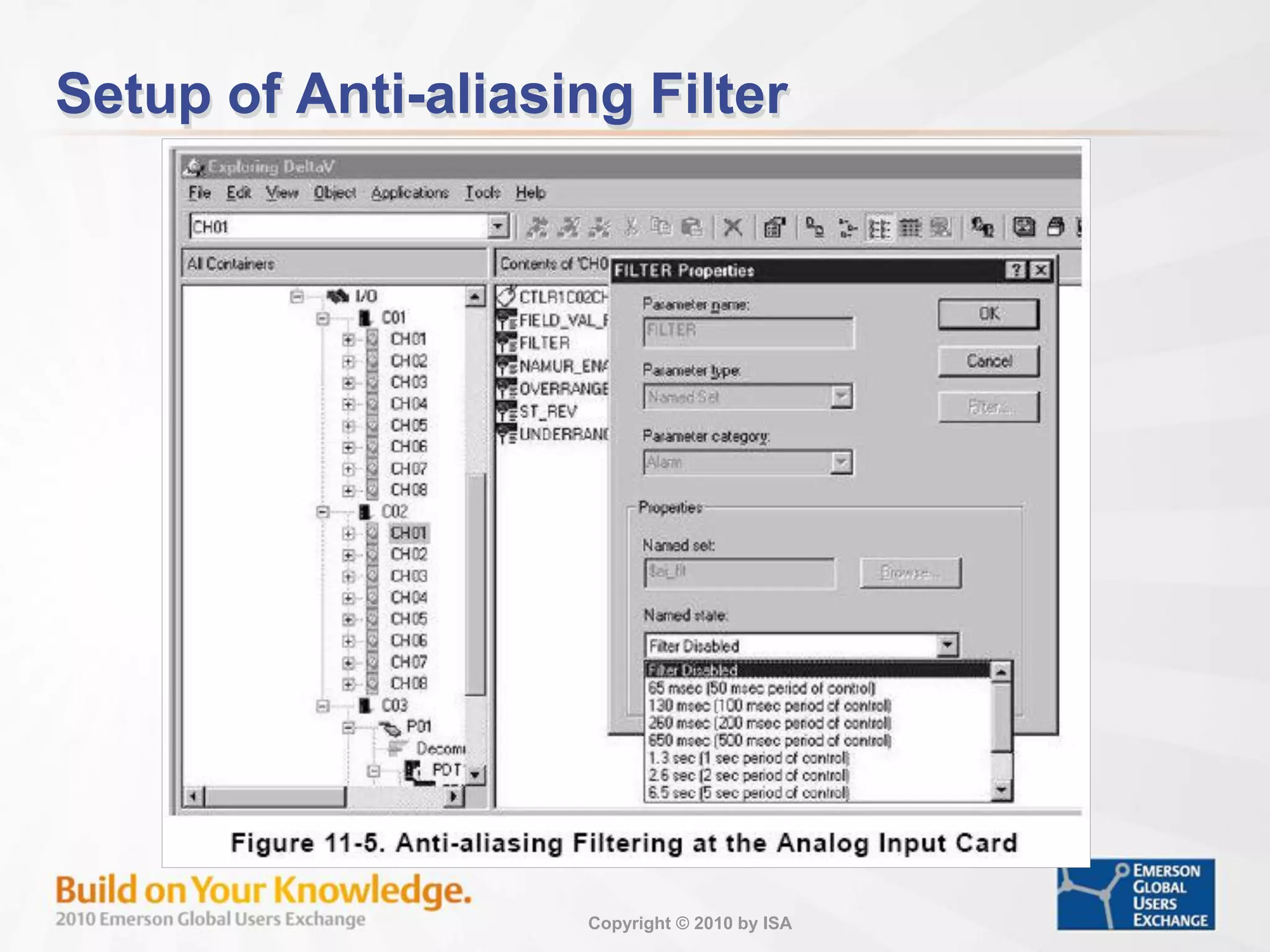Copyright © 2010 by ISA
Setup of Anti-aliasing Filter
 