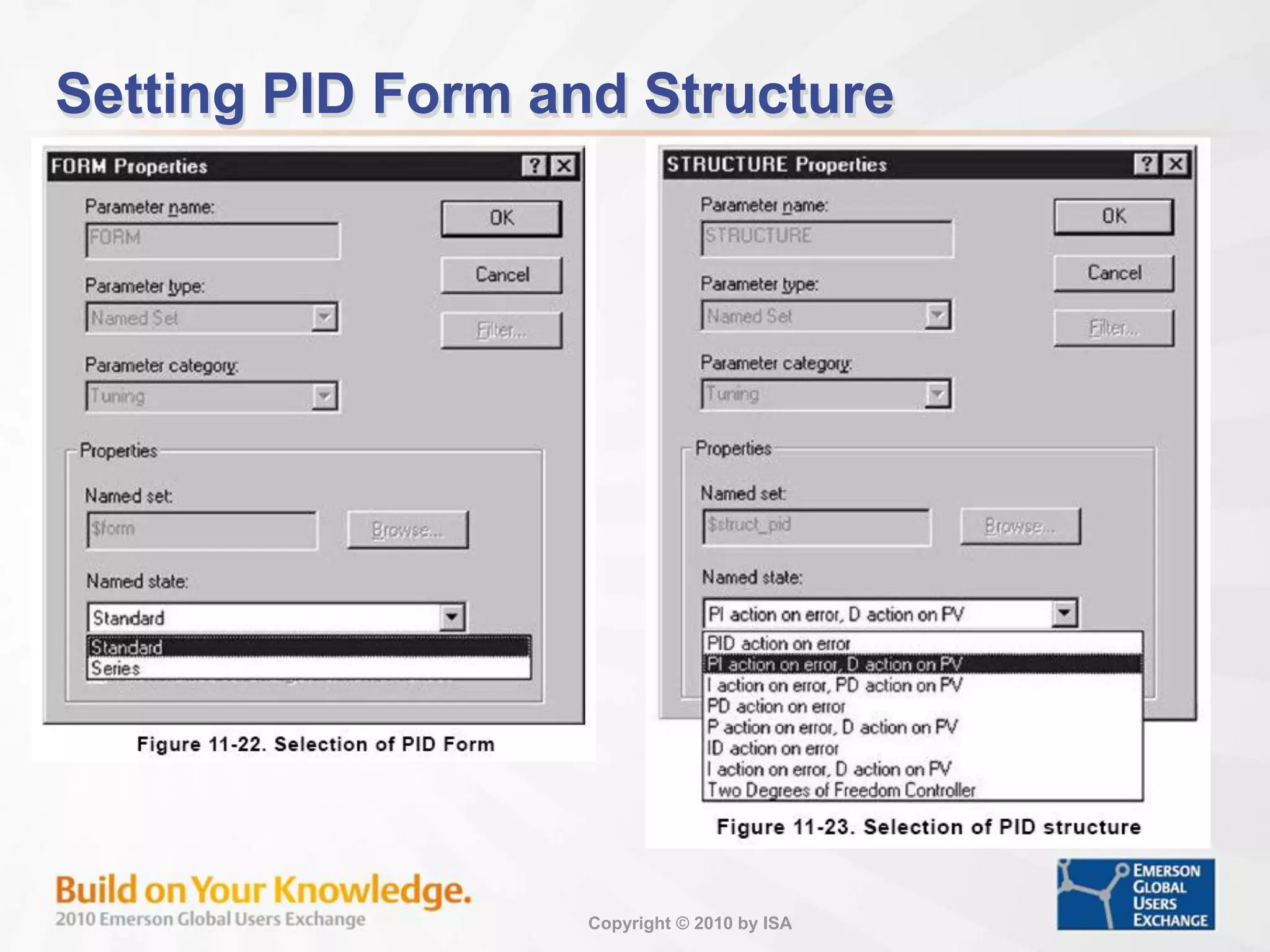 Copyright © 2010 by ISA
Setting PID Form and Structure
 