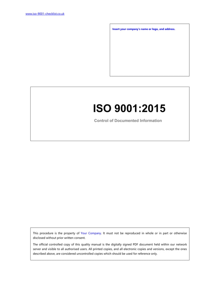 ISO 9001 Document Control Procedure PDF