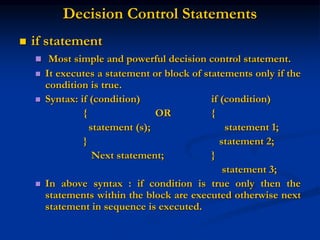 control-statements, control-statements, control statement | PPT