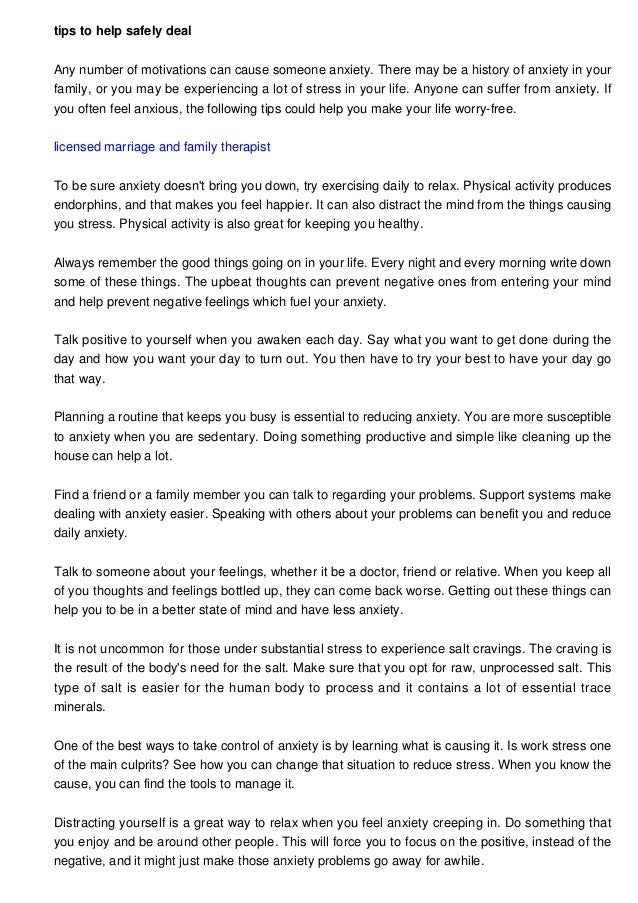 Advice For Dealing With Chronic Anxiety