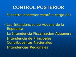 Control Posterio CONTROL ADUANERO.ppt