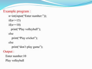 Control and conditional statements | PPTX
