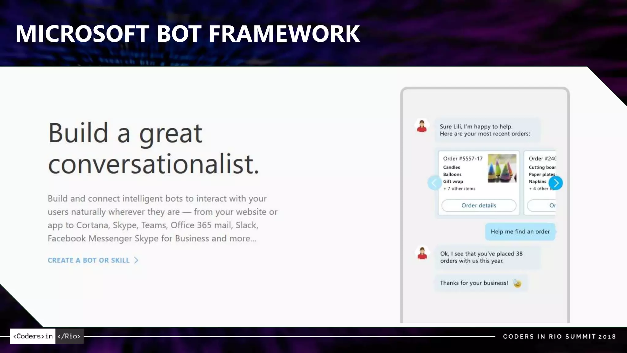 MICROSOFT BOT FRAMEWORK
 