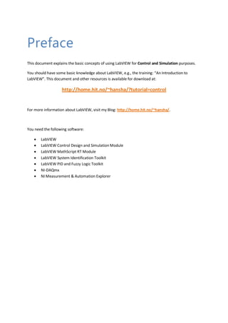 Control and simulation in lab view | PDF