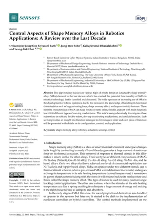 Control and Applications of Shape Memory Alloys in Robotics: A Decade ...