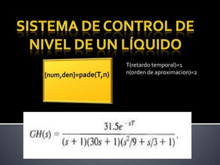 SISTEMA DE CONTROL DE NIVEL DE UN LÍQUIDO