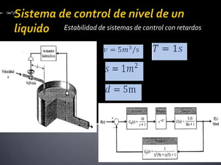Sistema de control de nivel de un liquidoEstabilidad de sistemas de control con retardos