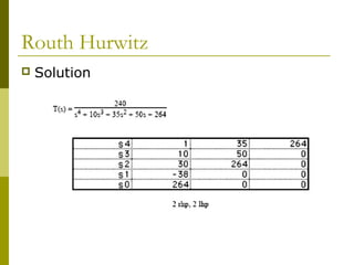 Routh Hurwitz


Solution

 