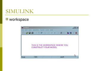 SIMULINK


workspace

 