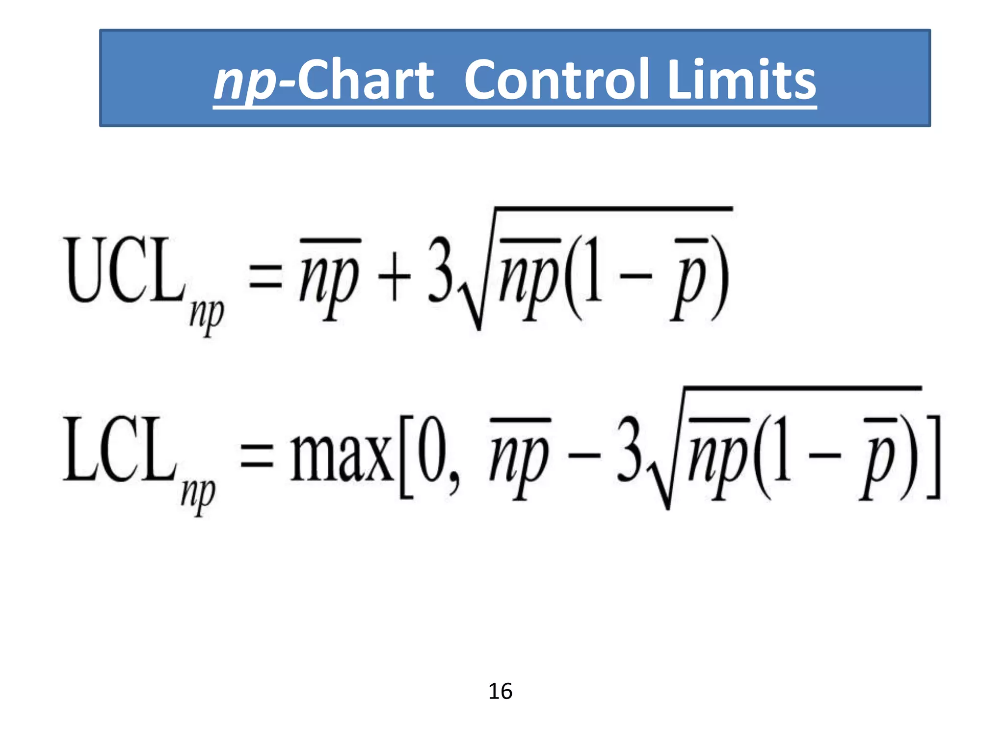 np-Chart Control Limits
16
 