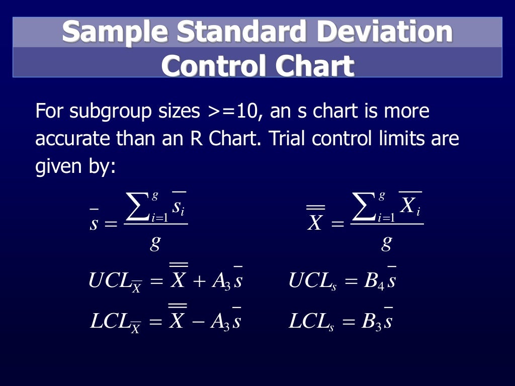 Control charts for variables