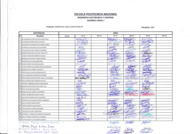 Control De Asistencia Abril