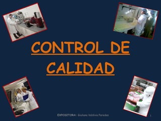 CONTROL DE CALIDAD EXPOSITORA:  Giuliana Valdivia Paredes 