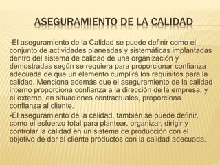 Control de calidad,curva de costo, aseguramiento de la calidad | PPTX