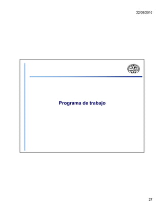 22/08/2016
Programa de trabajo
27
 