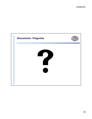22/08/2016
Discusiones - Preguntas
29
 