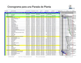 Cronograma para una Parada de Planta
Gold Fields ‐ Proyectos Operaciones 13/03/2018 Por. Luis Gonzalez Página 75 de 91
 