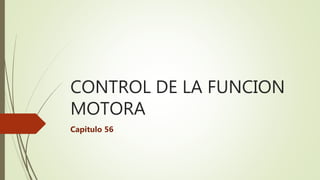 CONTROL DE LA FUNCION
MOTORA
Capitulo 56
 