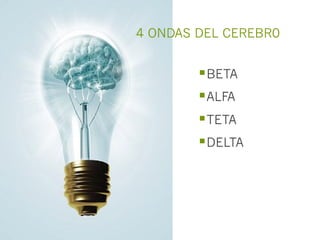 4 ONDAS DEL CEREBR0


        § BETA
        § ALFA
        § TETA
        § DELTA
 