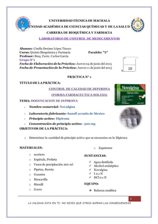 1
LA CALIDAD ESTA EN TI, NO DEJES QUE OTROS SUFRAN LAS CONSECUENCIAS
UNIVERSIDAD TÉCNICA DE MACHALA
UNIDAD ACADÉMICA DE CI...