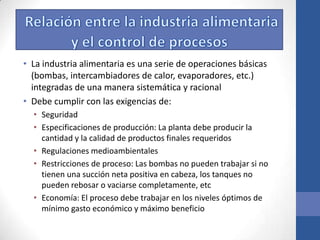 Control de procesos en la industria alimentaria | PPTX