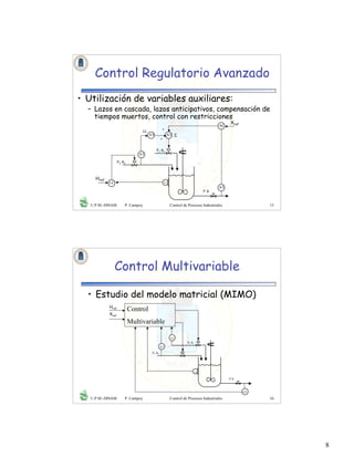 Introducción al Control de procesos industriales, impartido por la ...
