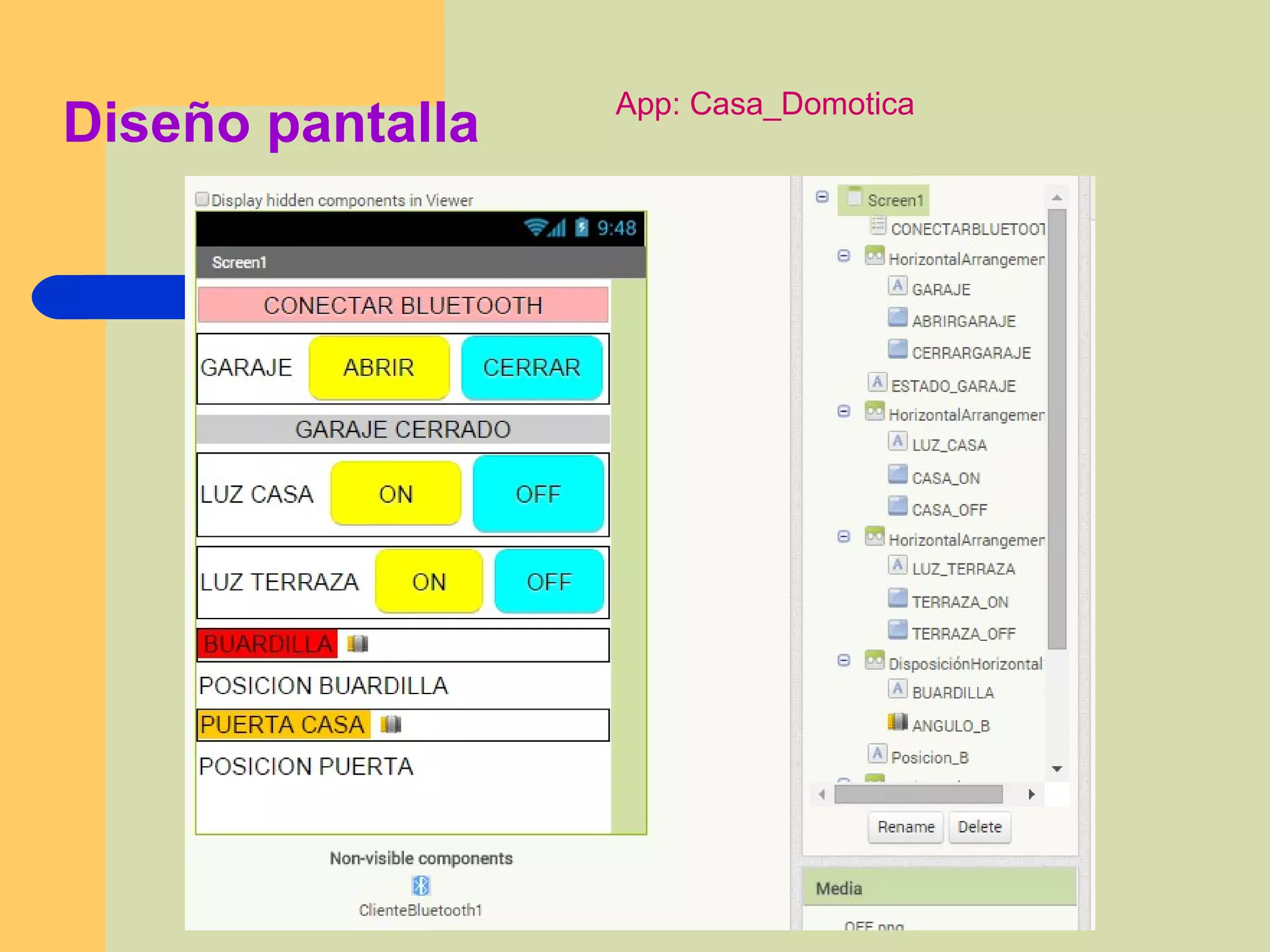 Diseño pantalla App: Casa_Domotica
 