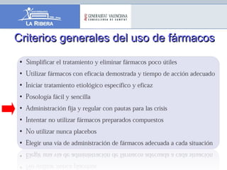Criterios generales del uso de fármacosCriterios generales del uso de fármacos
 