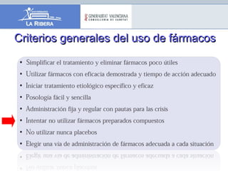 Criterios generales del uso de fármacosCriterios generales del uso de fármacos
 